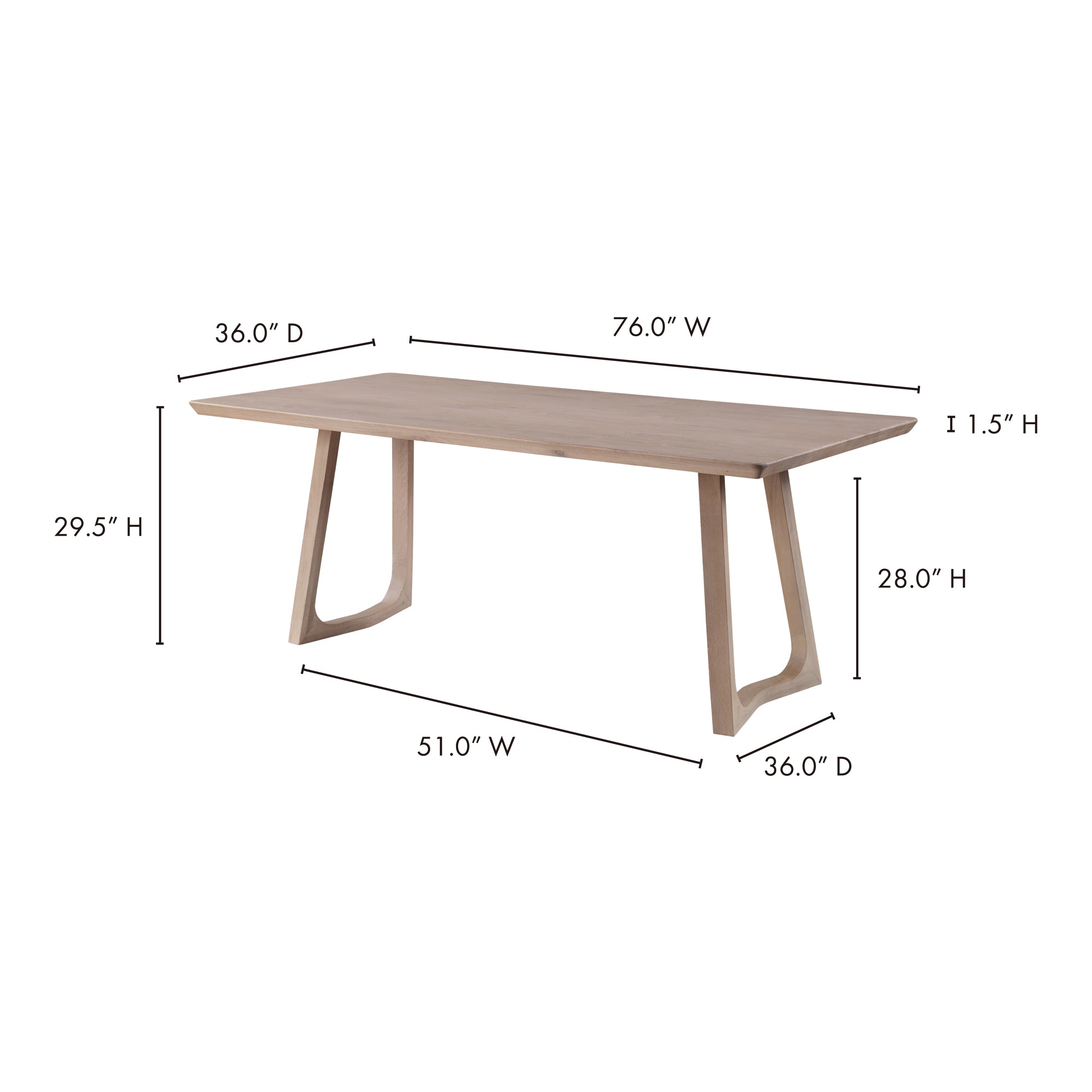 Silas Dining Table White Oak - 1630Living