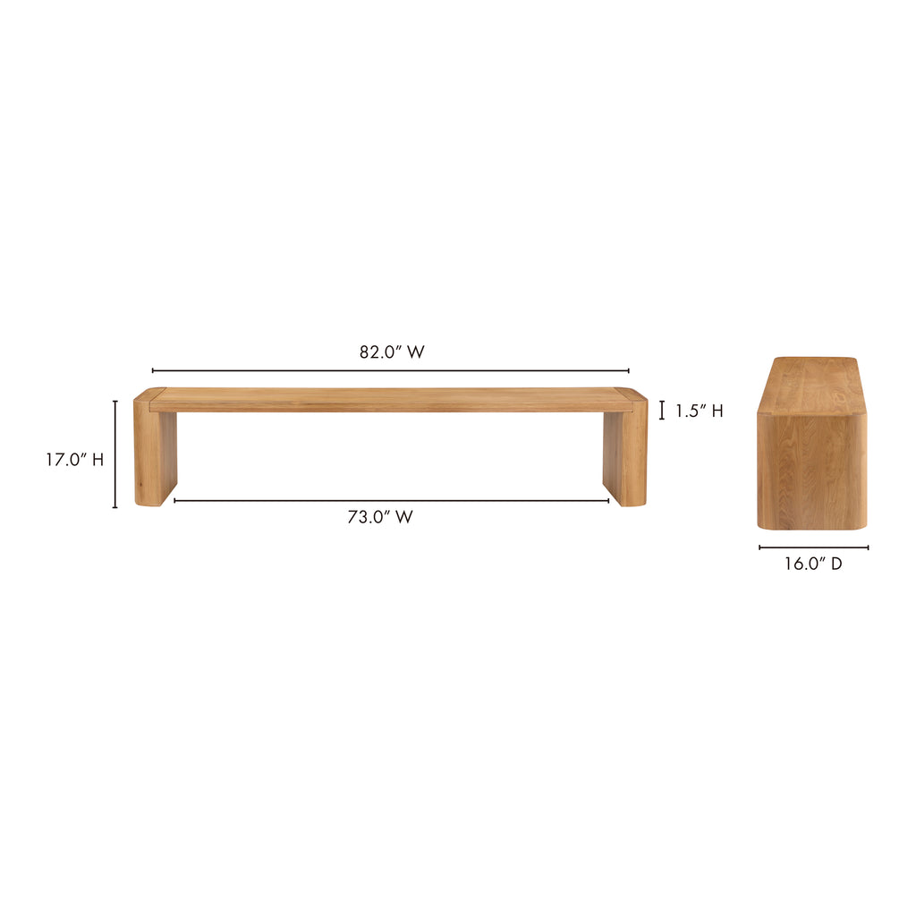 Post Large Dining Bench Natural - 1630Living