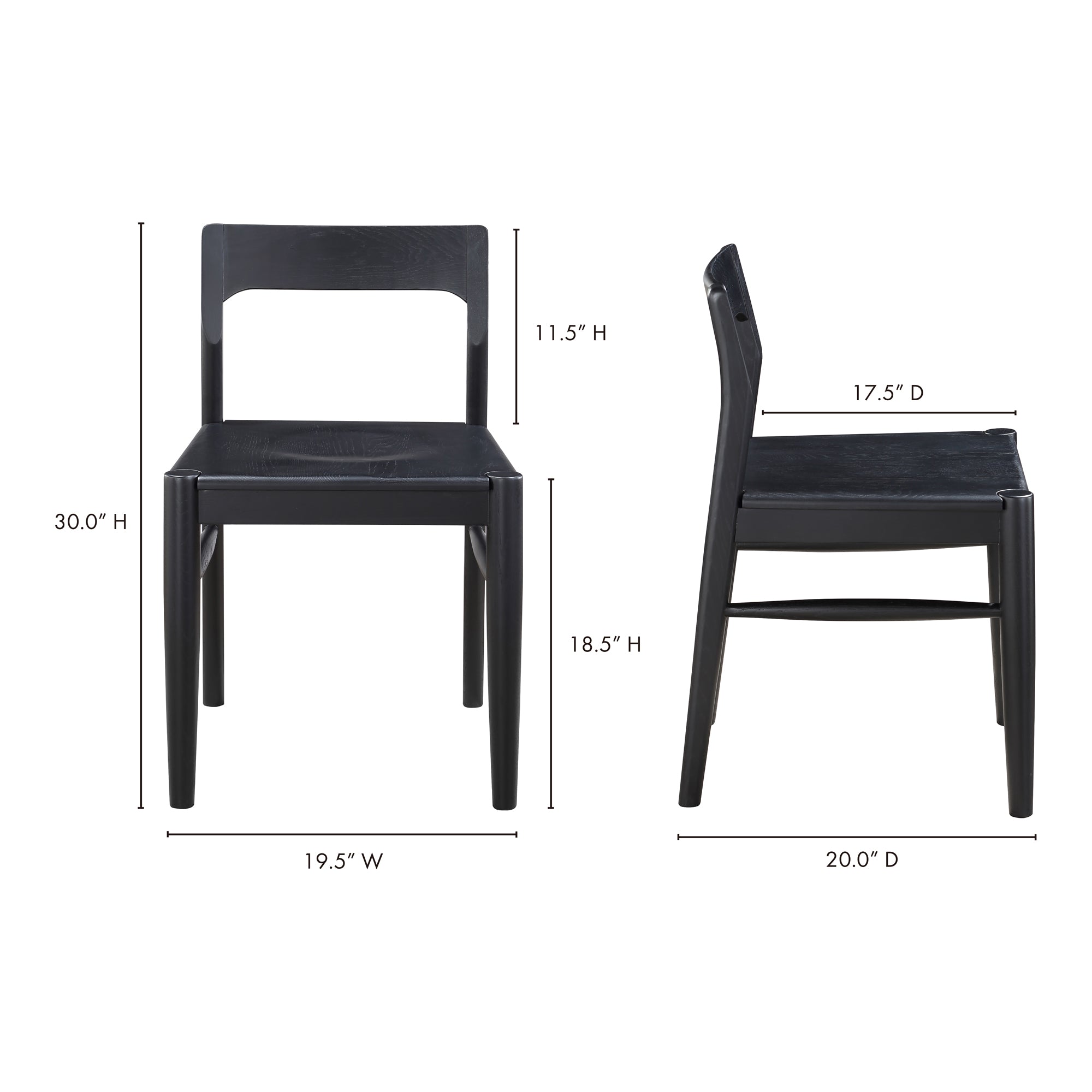 Owing Dining Chair Black - Set Of Two - 1630Living