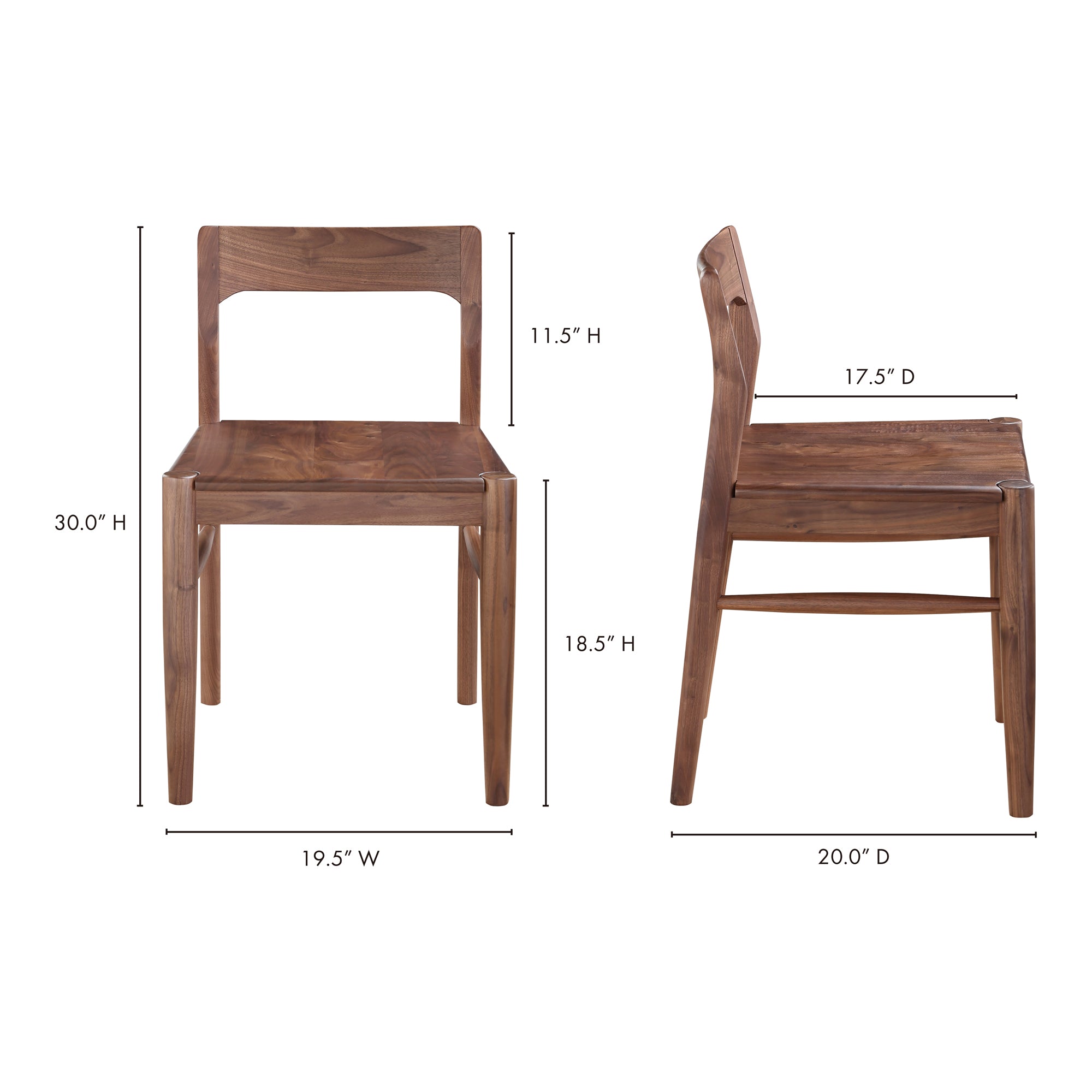 Owing Dining Chair Walnut Brown - Set Of Two - 1630Living