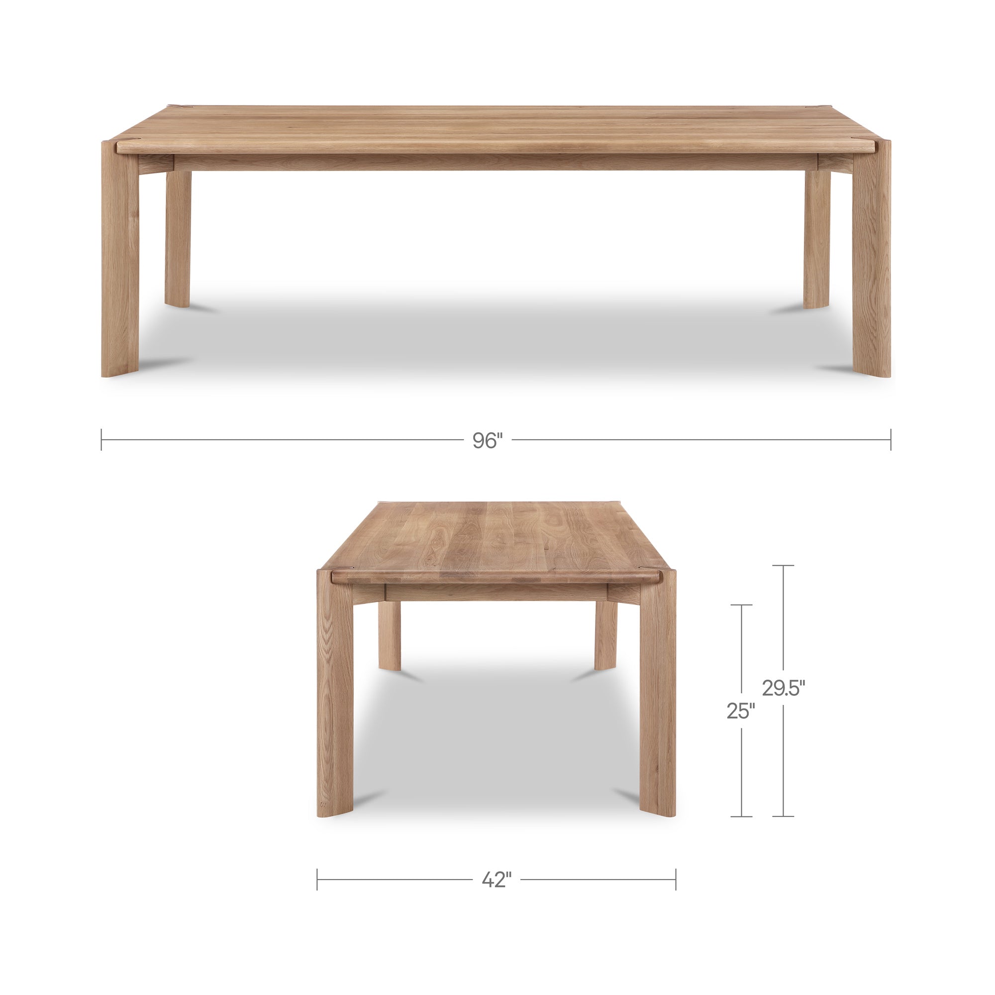 Daifuku Large Dining Table Brushed Natural Oak - 1630Living