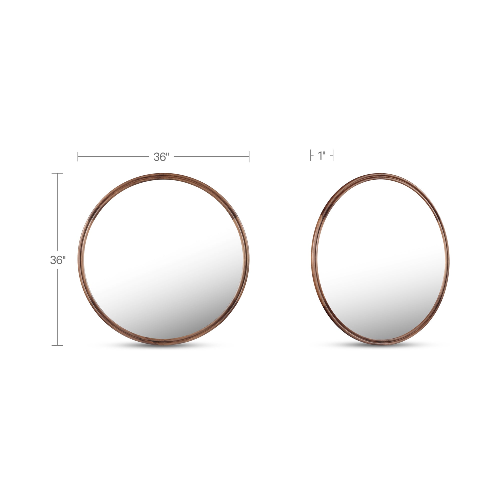 Alcott Small Round Mirror Walnut - 1630Living