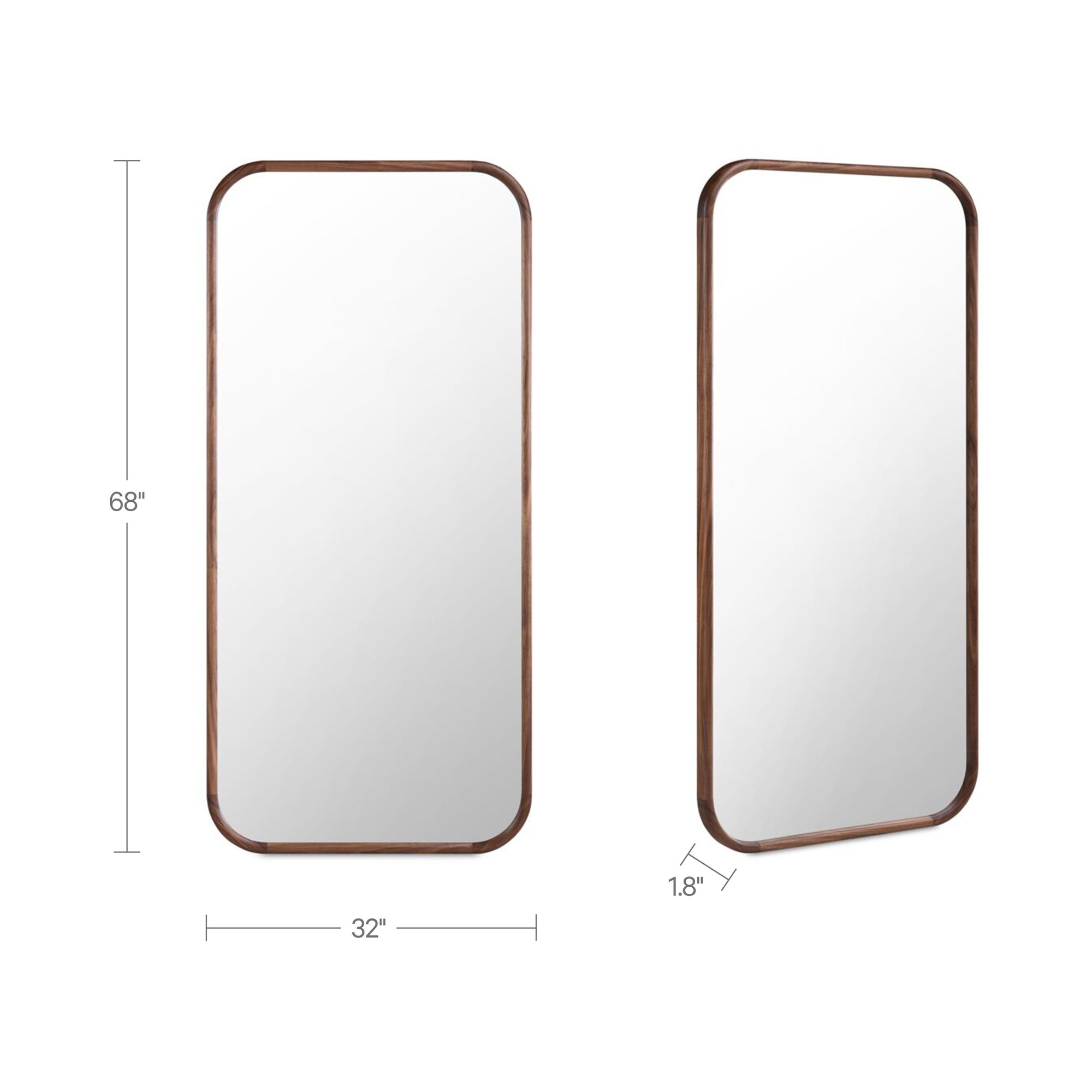 Kai Floor Mirror Walnut - 1630Living