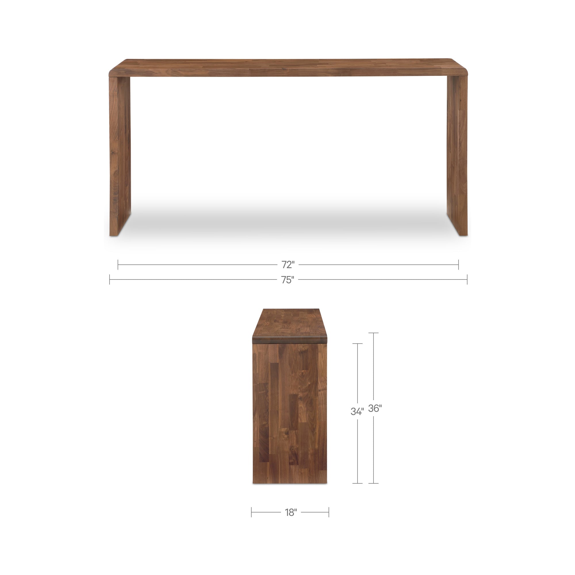Carrie Counter Table Walnut - 1630Living