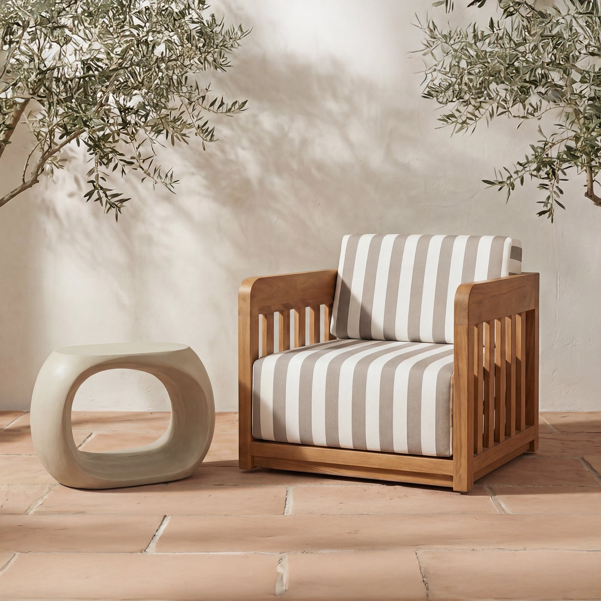 Albers Outdoor Stool Cream - 1630Living