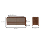 Rye 6 Drawer Dresser Warm Brown - 1630Living