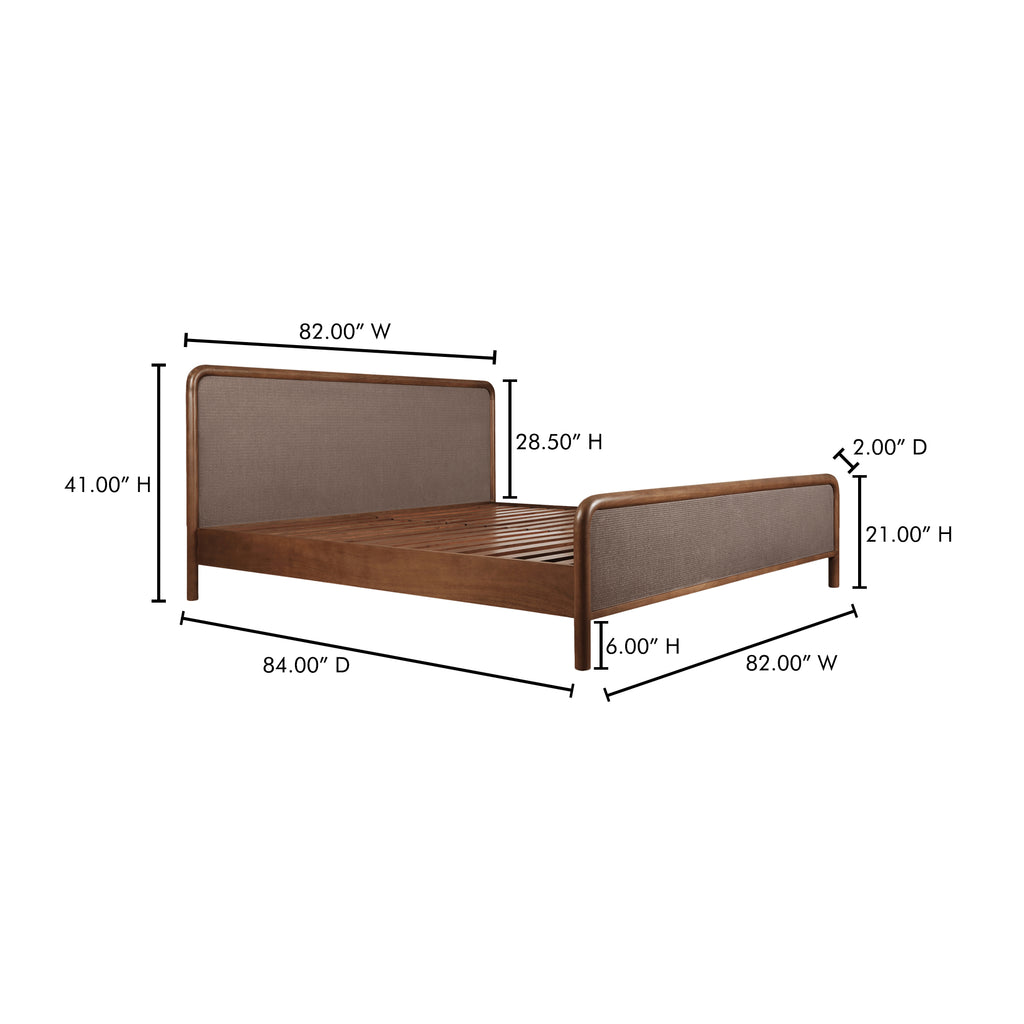 Rye King Bed Warm Brown - 1630Living