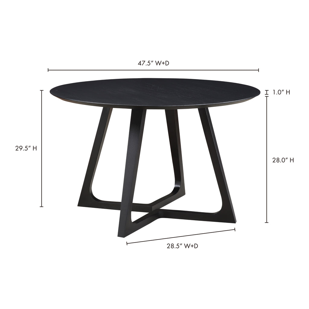 Godenza Round Dining Table Black - 1630Living