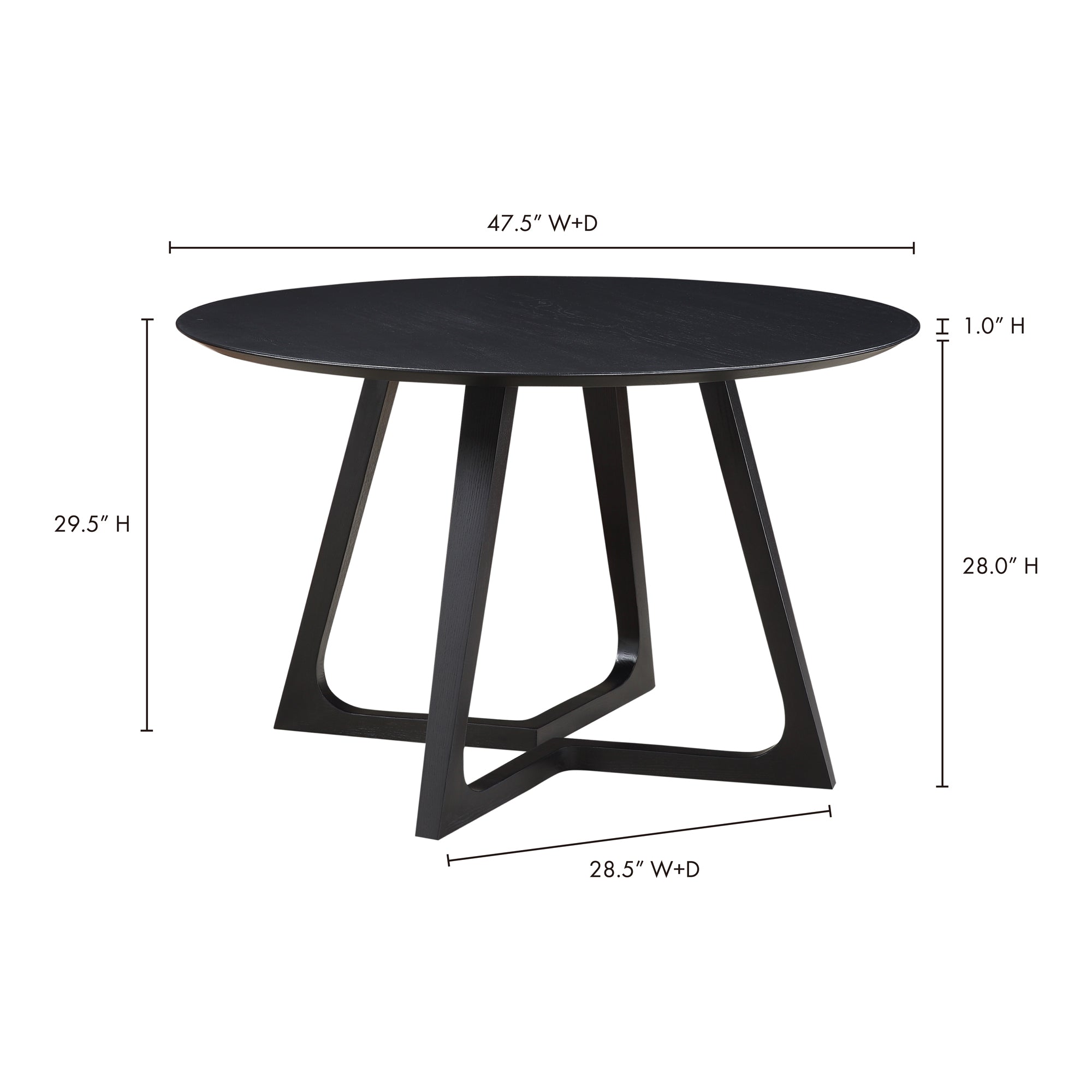 Godenza Round Dining Table Black - 1630Living