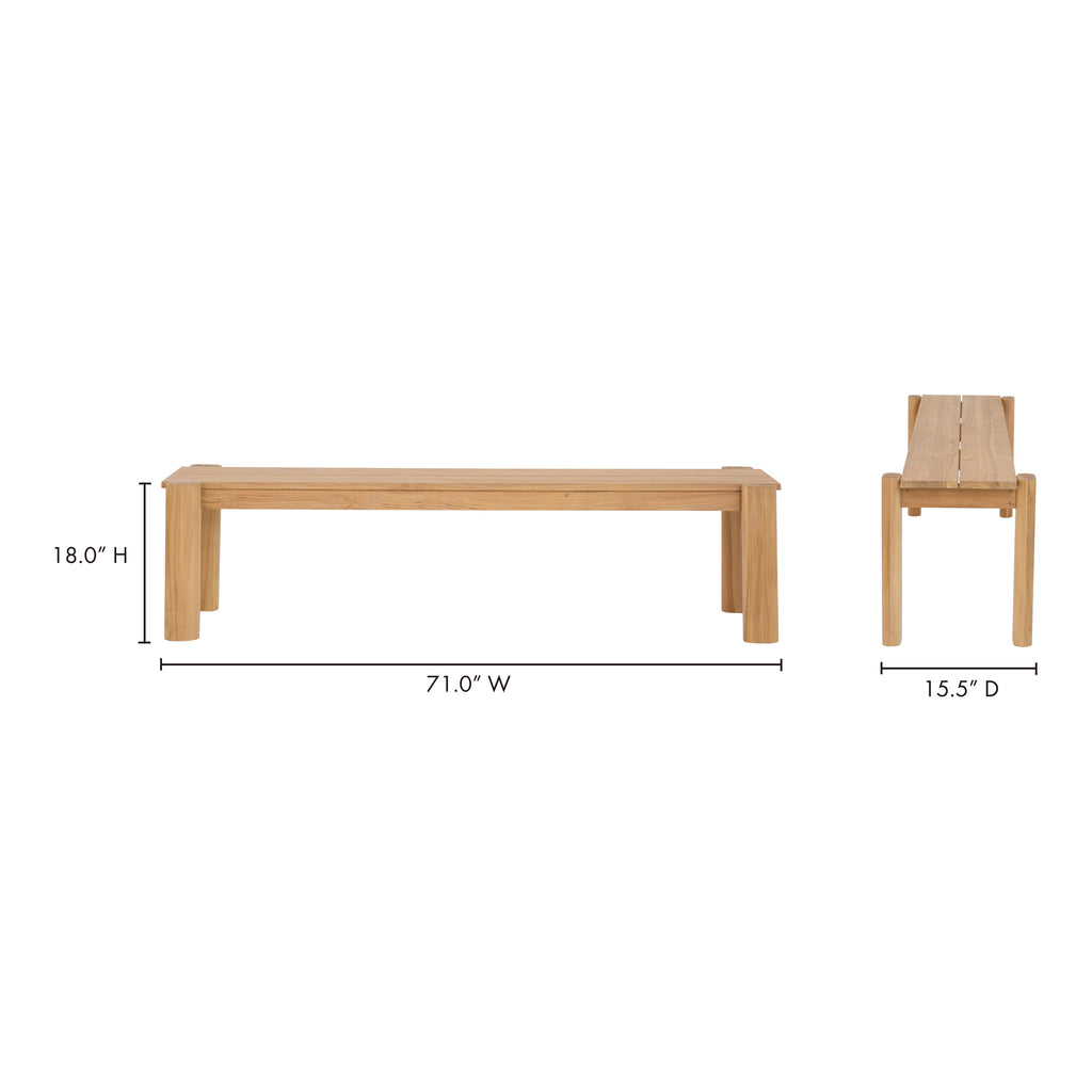 Tempo Outdoor Dining Bench Natural - 1630Living