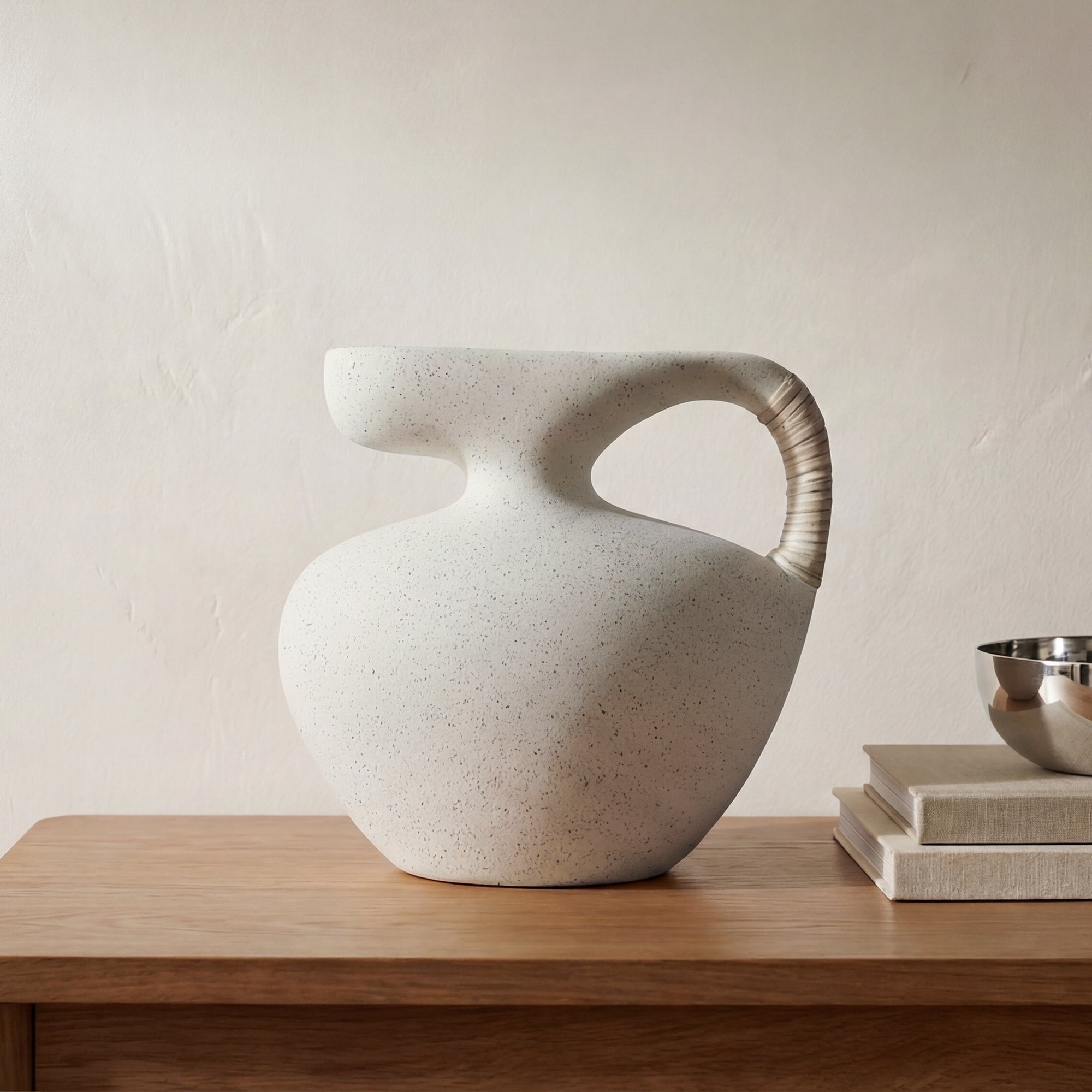 Vila 9.5In Sculptural Vessel Cream White - 1630Living