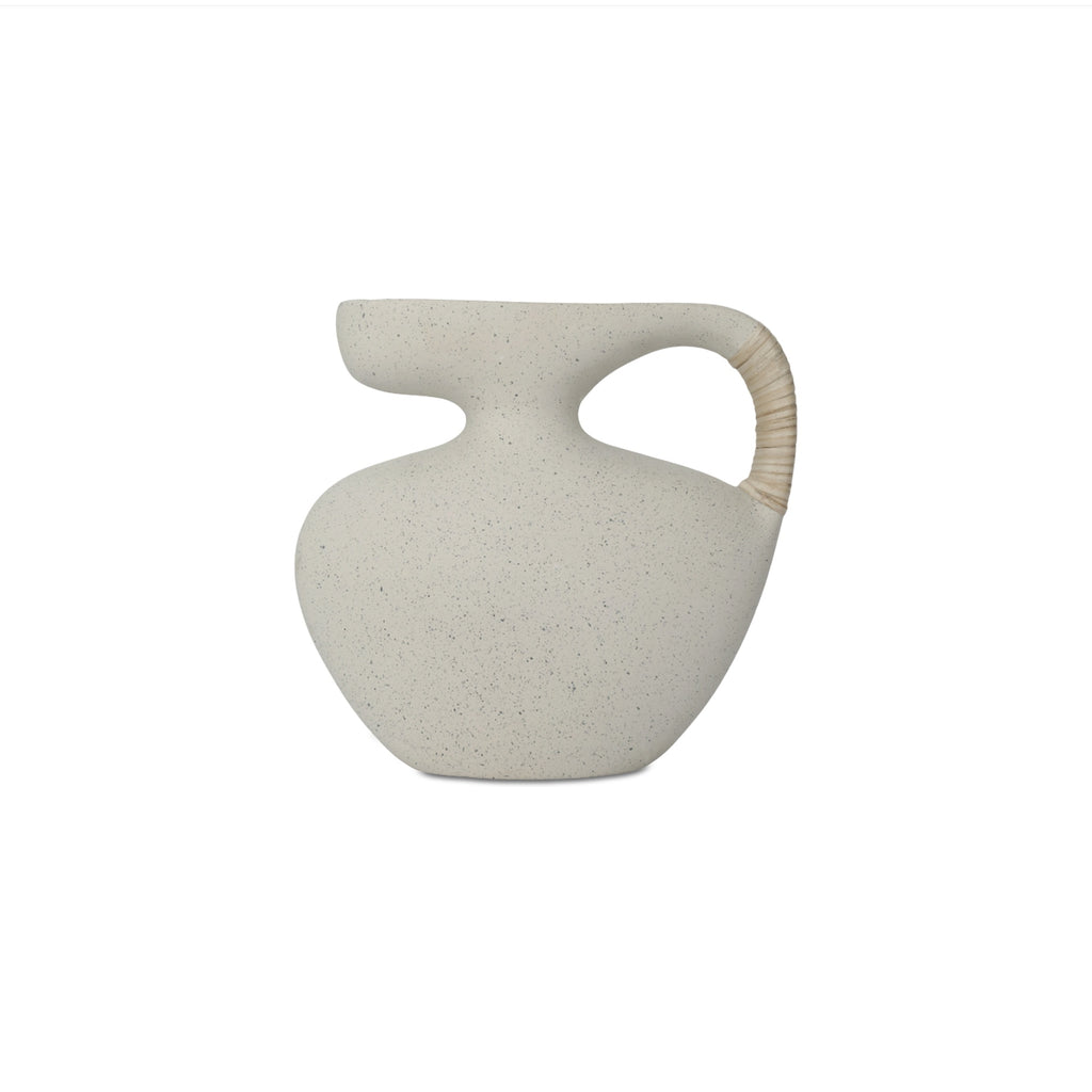 Vila 9.5In Sculptural Vessel Cream White - 1630Living