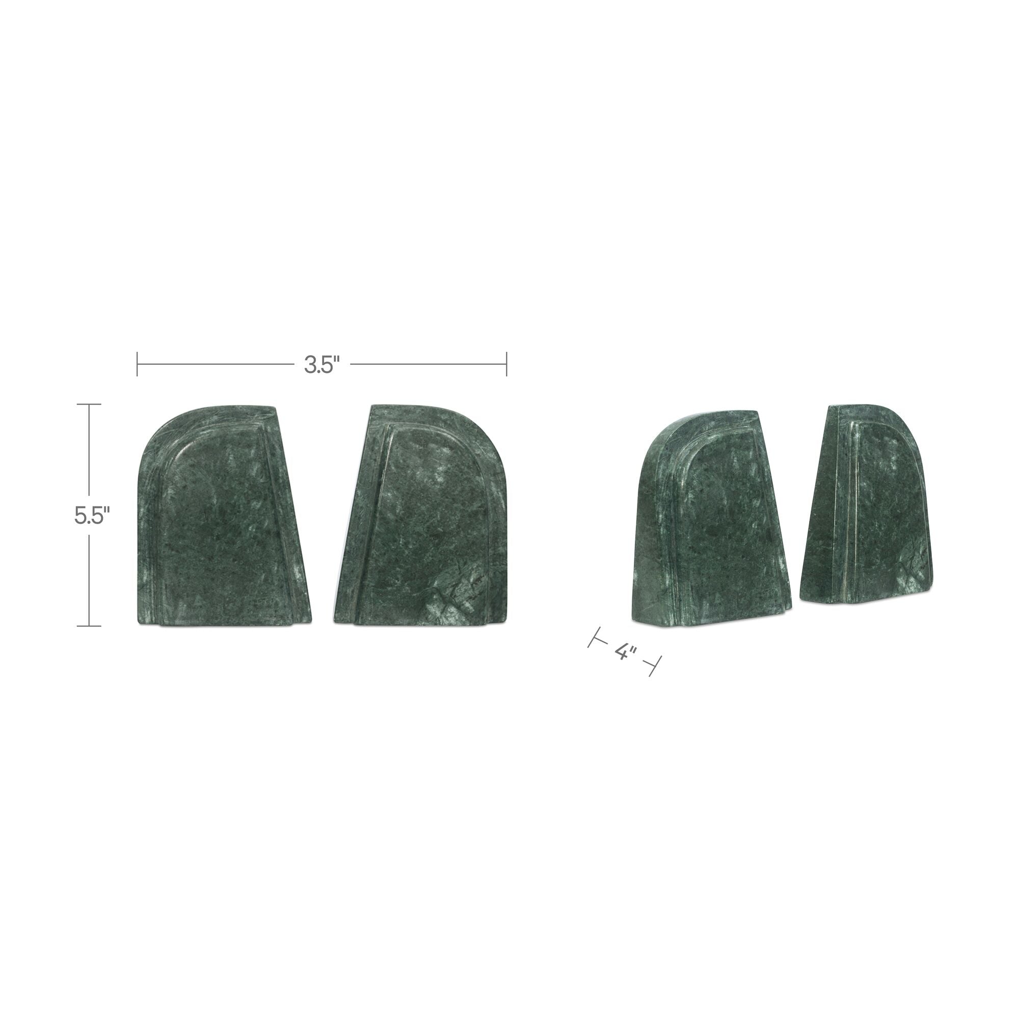 Zane Marble Bookends - Set Of 2 - 1630Living