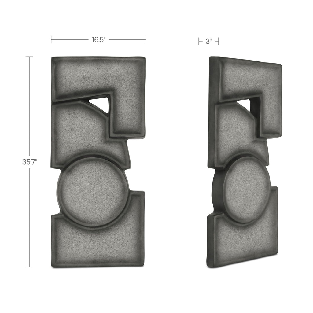 Teo Wall Sculpture Charcoal - 1630Living