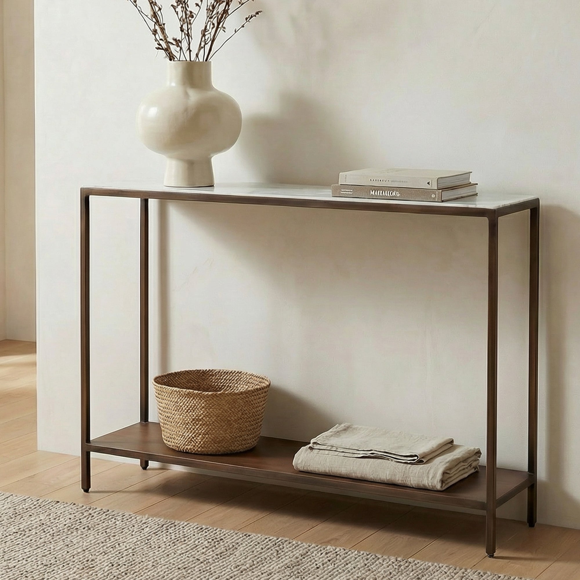 Bottego Console Table Antique Copper - 1630Living
