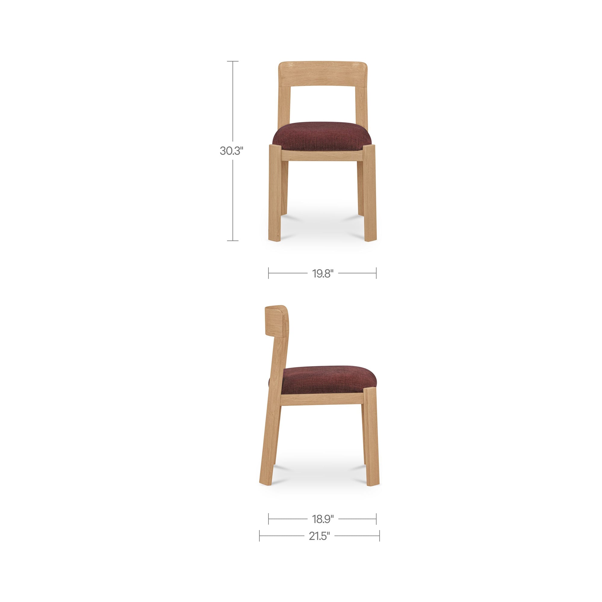 Oli Dining Chair Berry - Set of Two - 1630Living