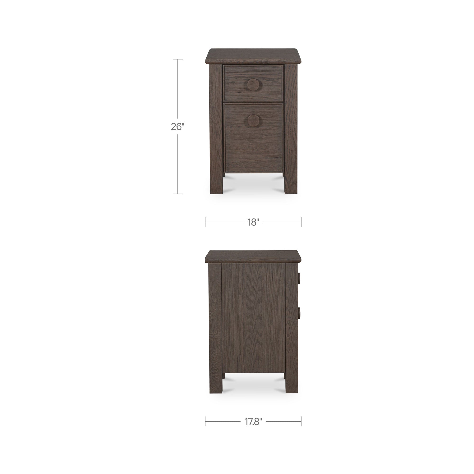 Loren Small Nightstand Dark Brown - 1630Living