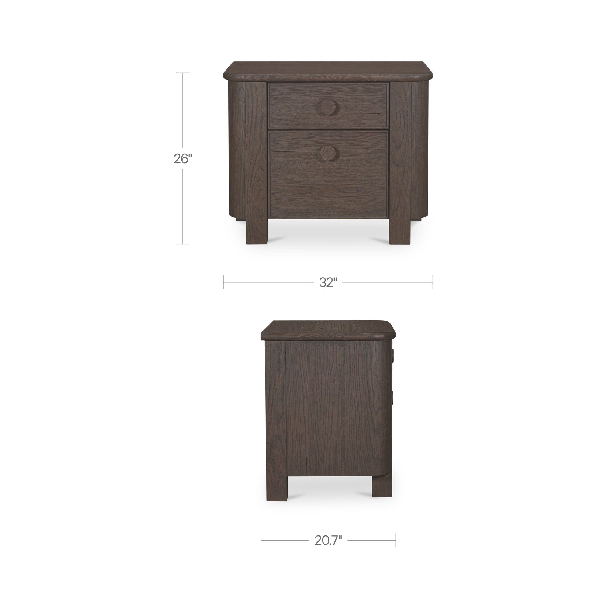 Loren Large Nightstand Dark Brown - 1630Living