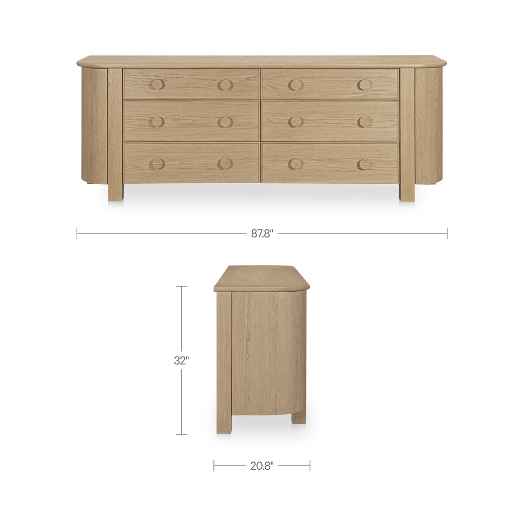 Loren 6 Drawer Dresser Natural - 1630Living