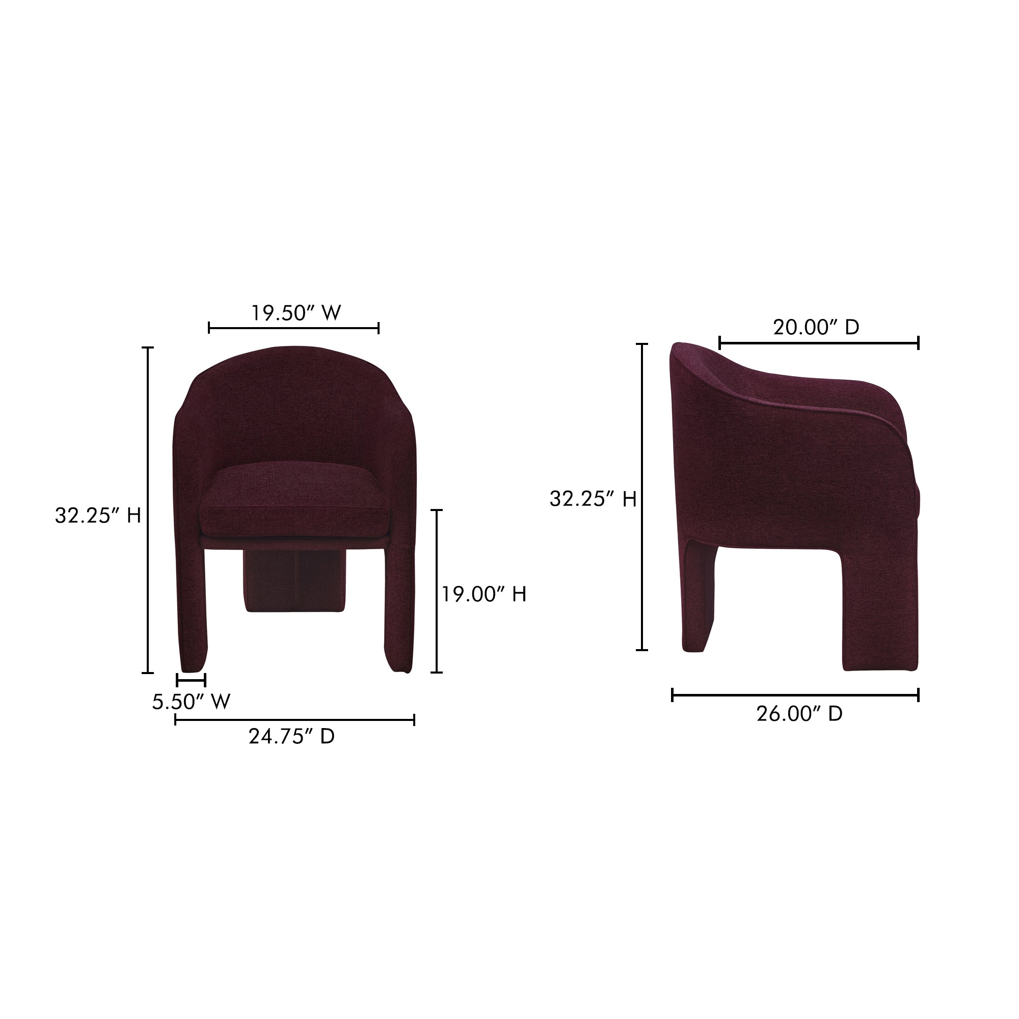 Clara Dining Chair Plum - 1630Living