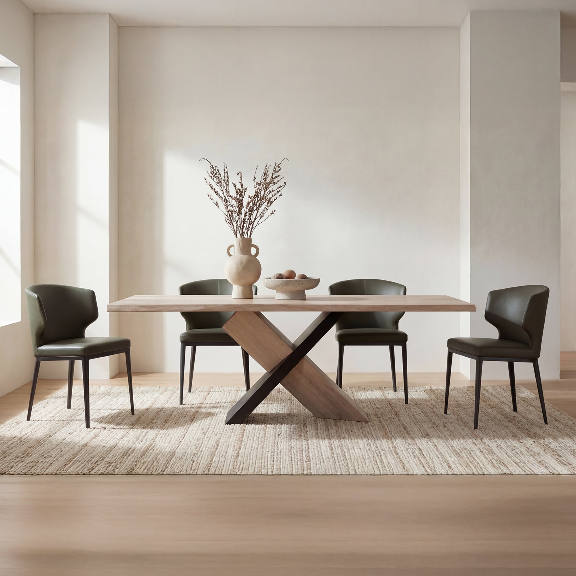 Delaney Dining Chair Dark Green - Set of Two - 1630Living