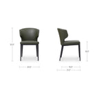 Delaney Dining Chair Dark Green - Set of Two - 1630Living