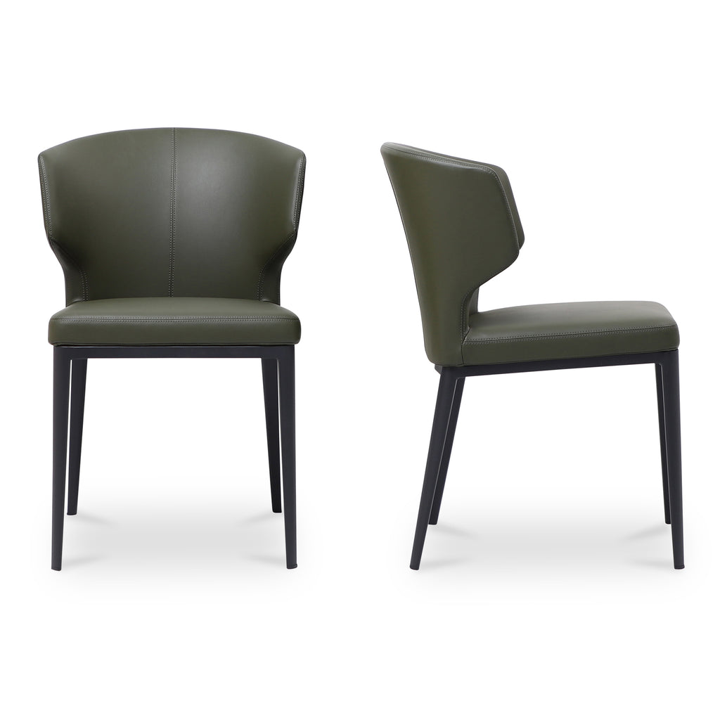 Delaney Dining Chair Dark Green - Set of Two - 1630Living