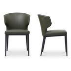 Delaney Dining Chair Dark Green - Set of Two - 1630Living
