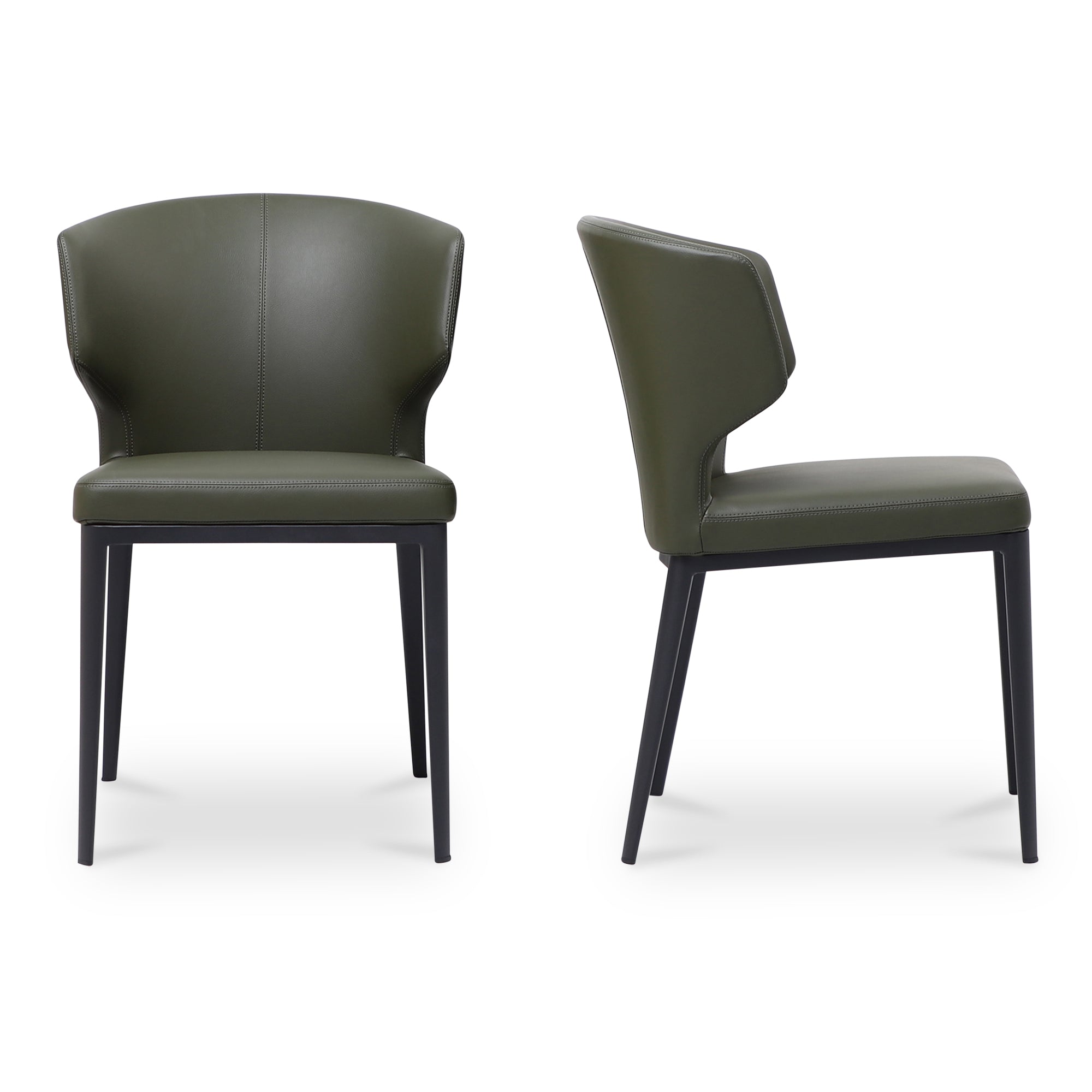 Delaney Dining Chair Dark Green - Set of Two - 1630Living
