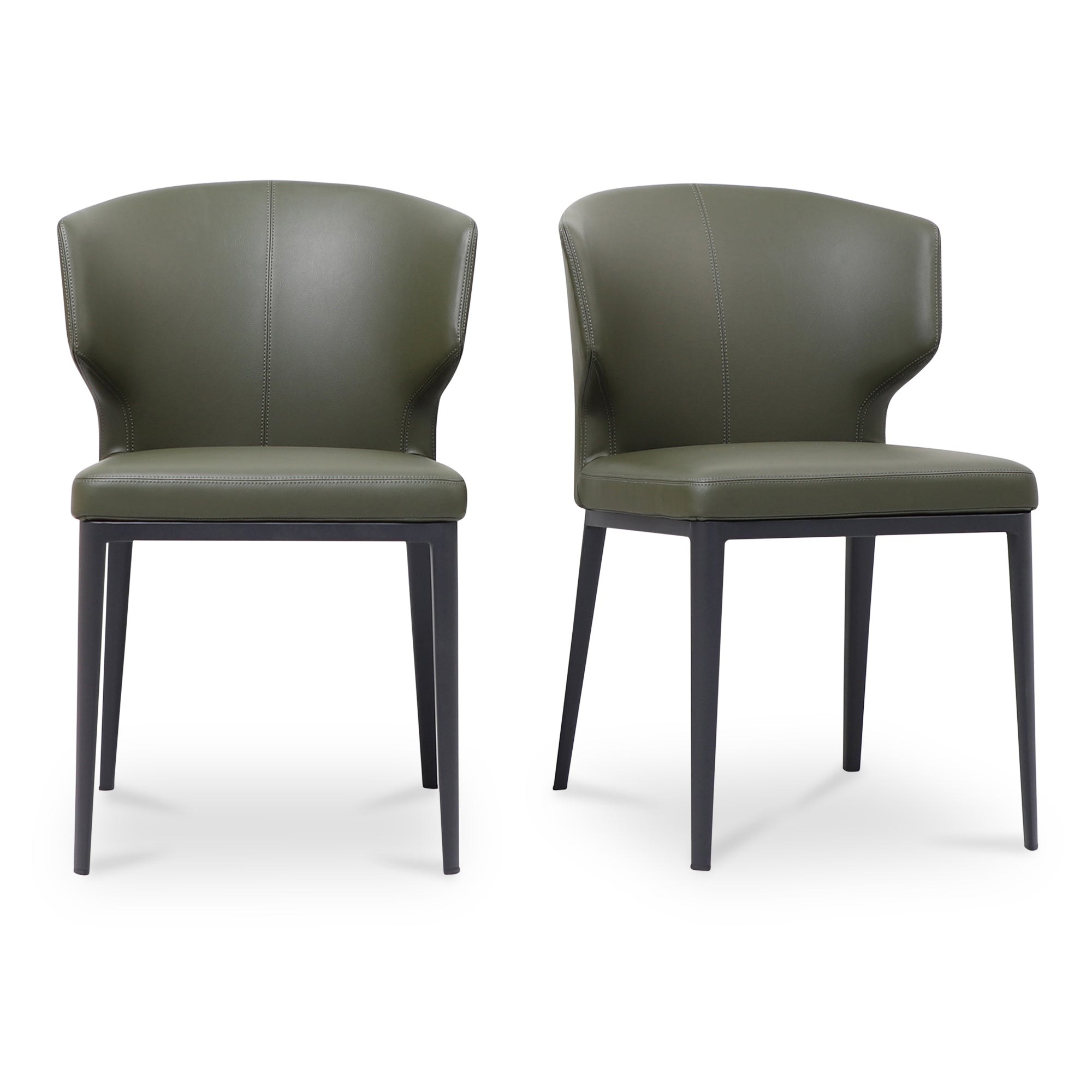 Delaney Dining Chair Dark Green - Set of Two - 1630Living