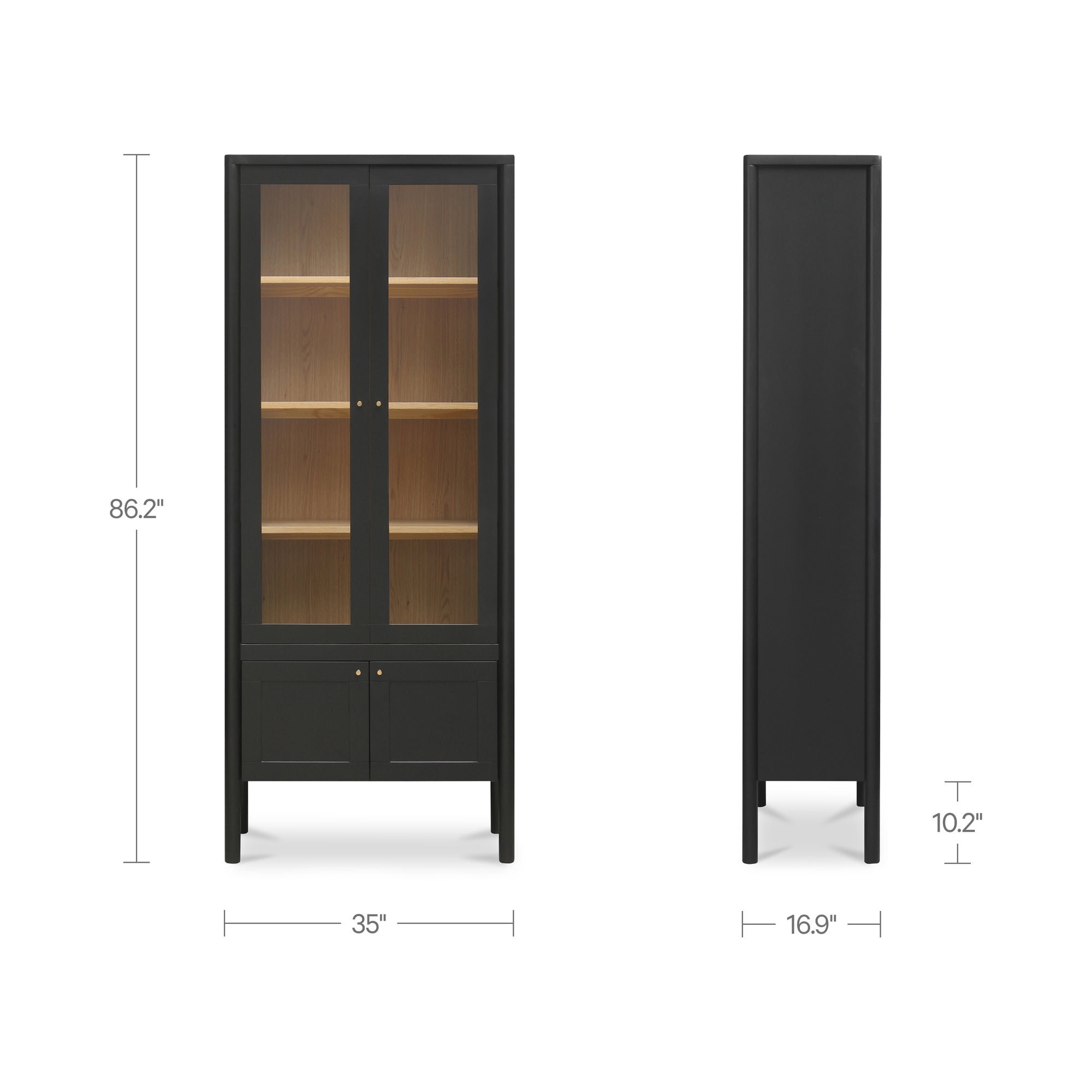 Hannah Tall Cabinet Black - 1630Living