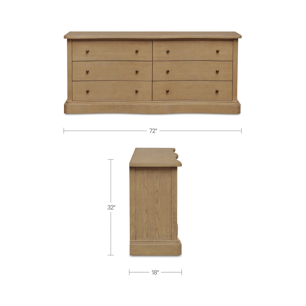 Clarence 6 Drawer Dresser Natural - 1630Living