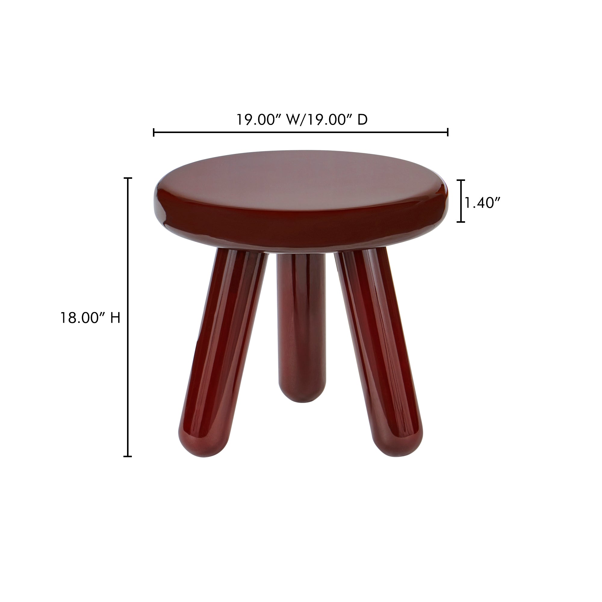 Joy Accent Table Deep Red Lacquer - 1630Living