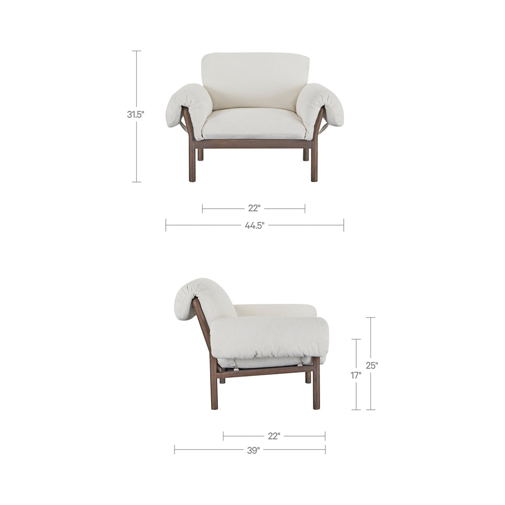 Cardero Lounge Chair Ivory - 1630Living