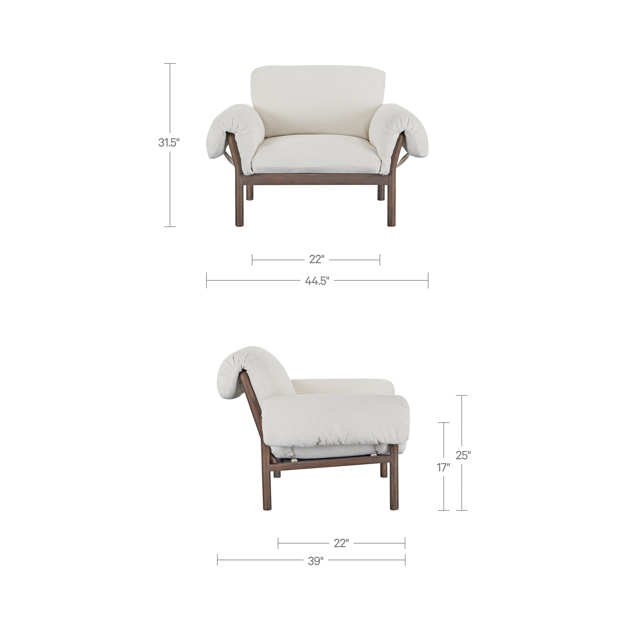 Cardero Lounge Chair Ivory - 1630Living