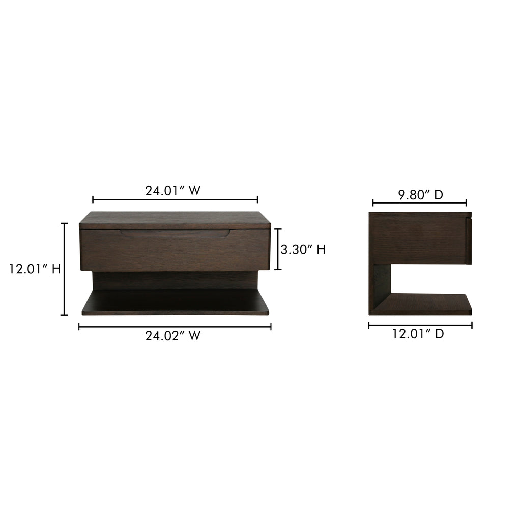 Jonah Floating Nightstand Dark Brown - 1630Living