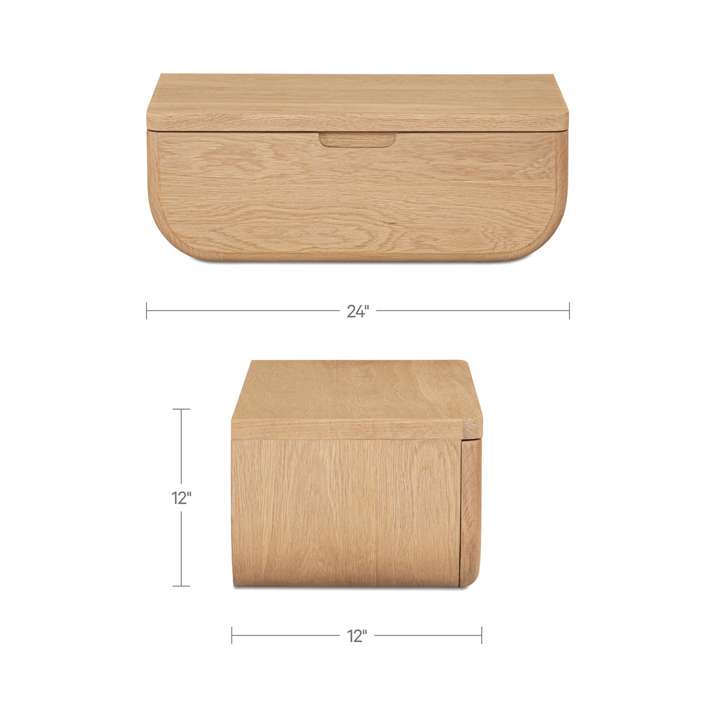Hettie Floating Nightstand Natural - 1630Living