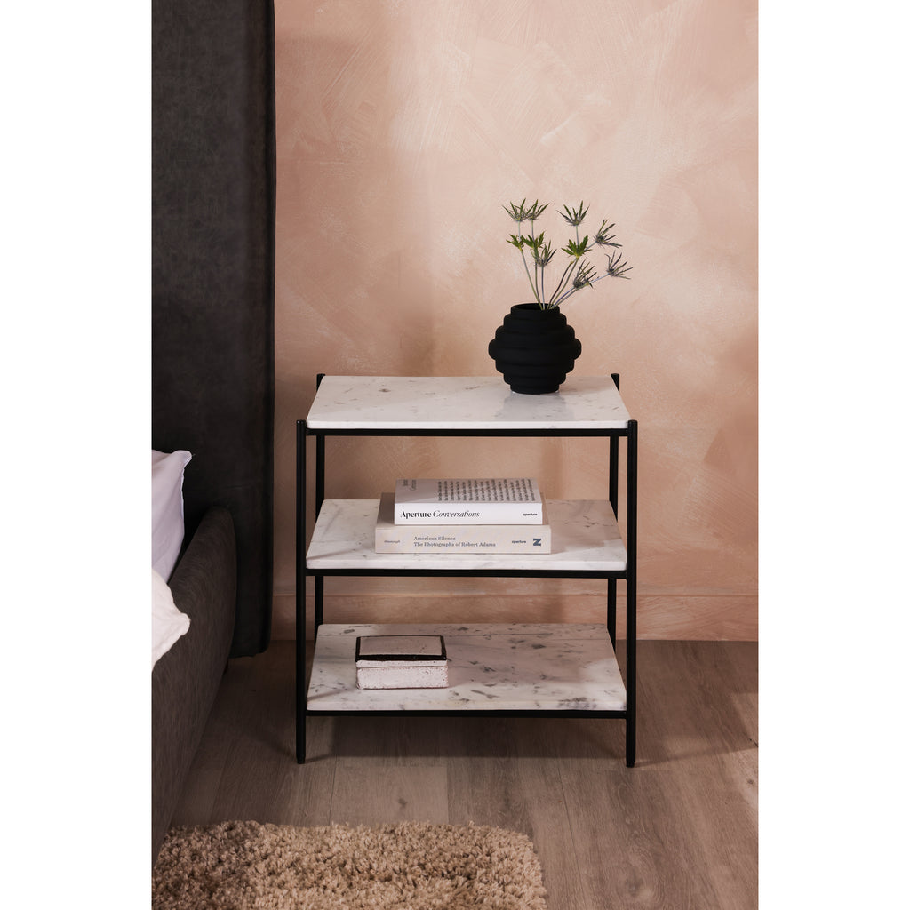 Trine Nightstand White Marble - 1630Living