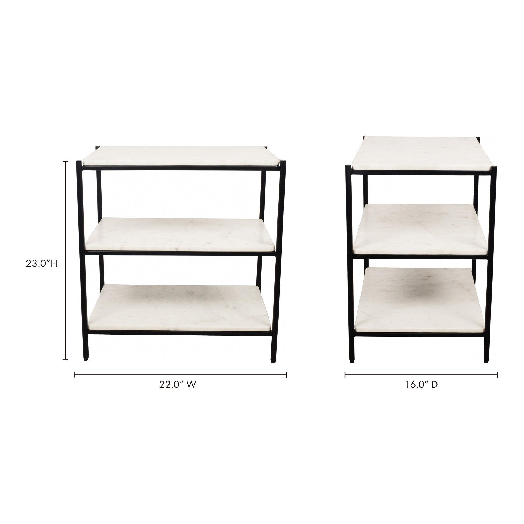 Trine Nightstand White Marble - 1630Living