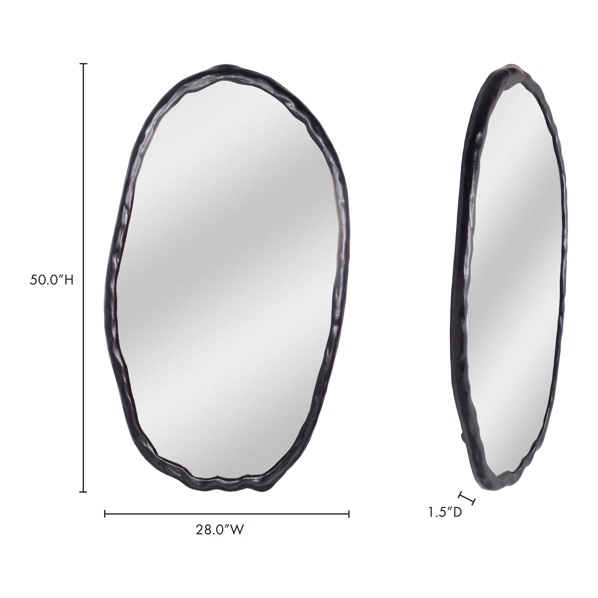 Foundry Oval Mirror Black - 1630Living