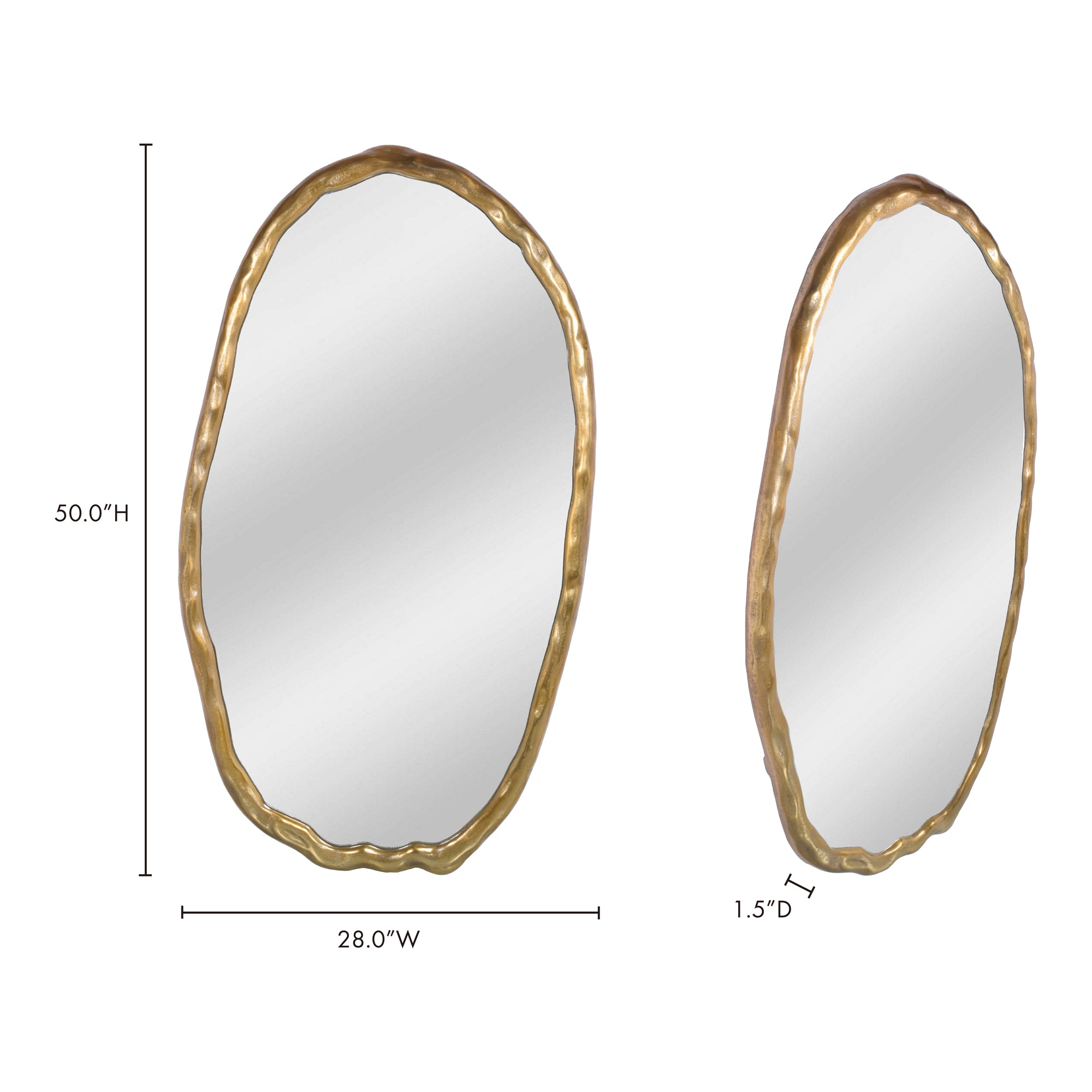 Foundry Oval Mirror Gold - 1630Living