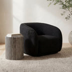 Faye Accent Chair Black Boucle - 1630Living