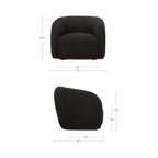 Faye Accent Chair Black Boucle - 1630Living