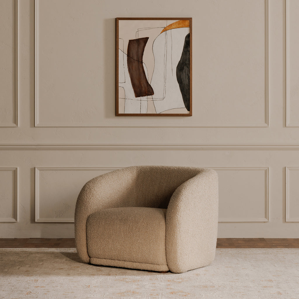 Faye Accent Chair Beige Boucle - 1630Living