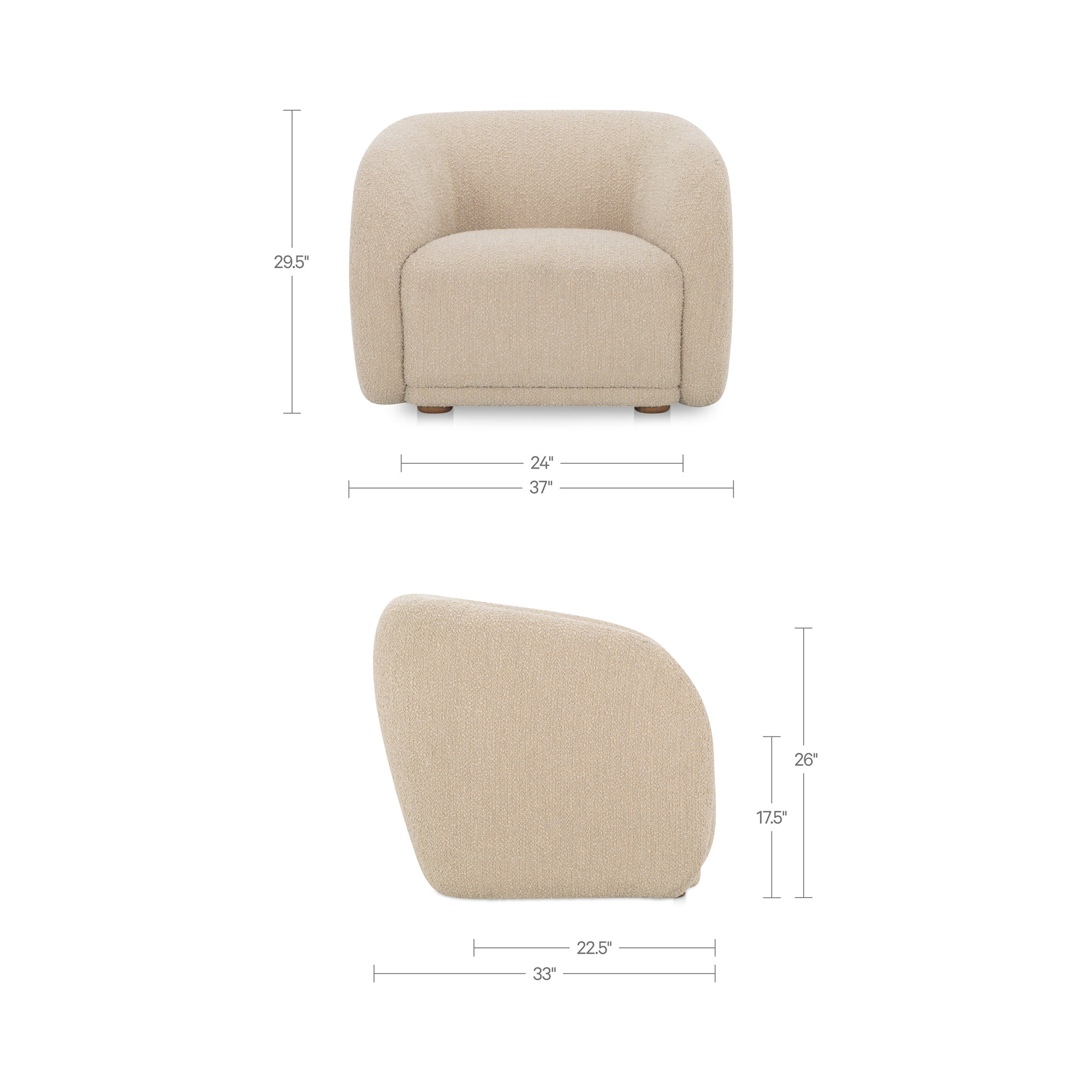 Faye Accent Chair Beige Boucle - 1630Living