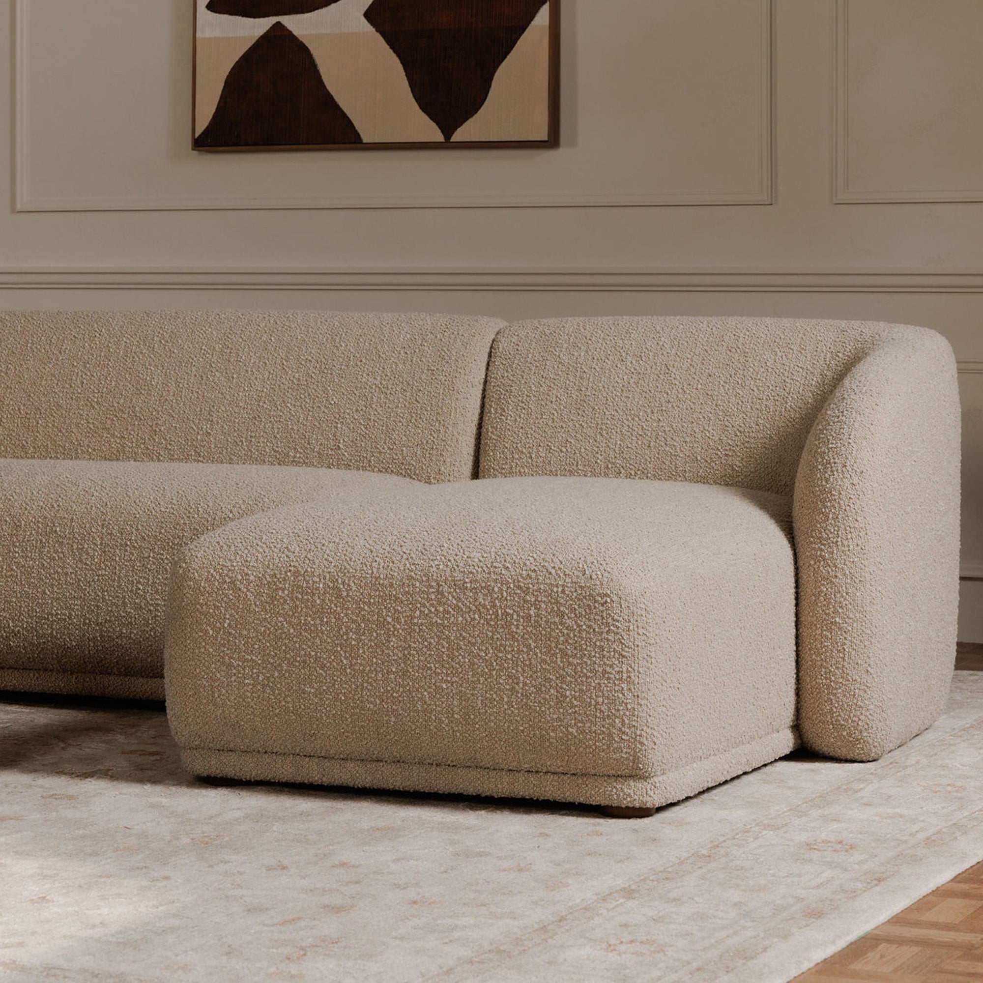 Faye Right Sectional Beige Boucle - 1630Living