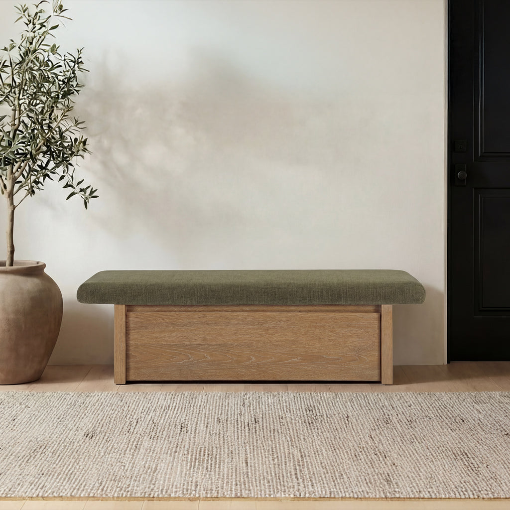 Gemma Storage Bench Dark Green - 1630Living