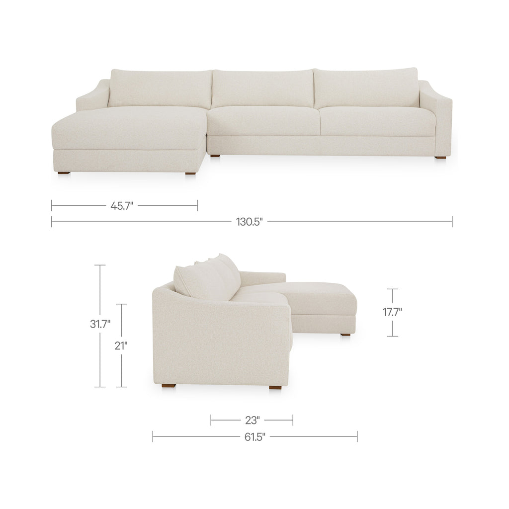 Farrow Sectional Flecked Oat Left - 1630Living