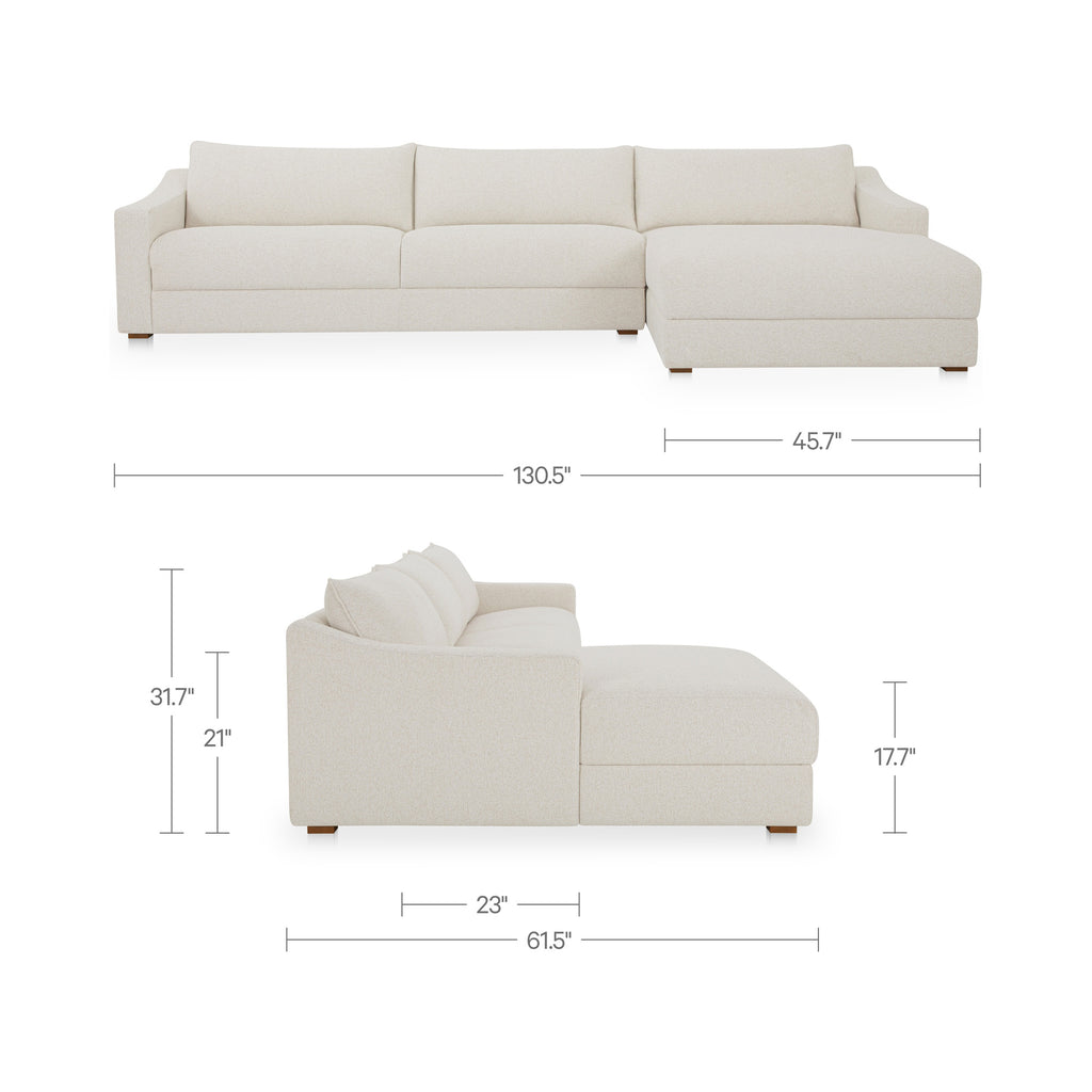 Farrow Sectional Flecked Oat Right - 1630Living