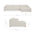Farrow Sectional Flecked Oat Right - 1630Living